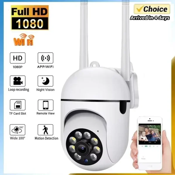 1080P PTZ WIFI IP Camera Audio CCTV Surveillance 4X Zoom Night Full Color Wireless Waterproof H.264 Audio Security